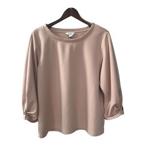 Liz Claiborne Light Pink Sweatshirt with Gold Button Accents Size XL Women